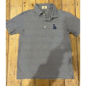 Johnnie-0 Sz 10 yr youth Los Angeles Dodgers baseball Royal Nelly Striped Polo